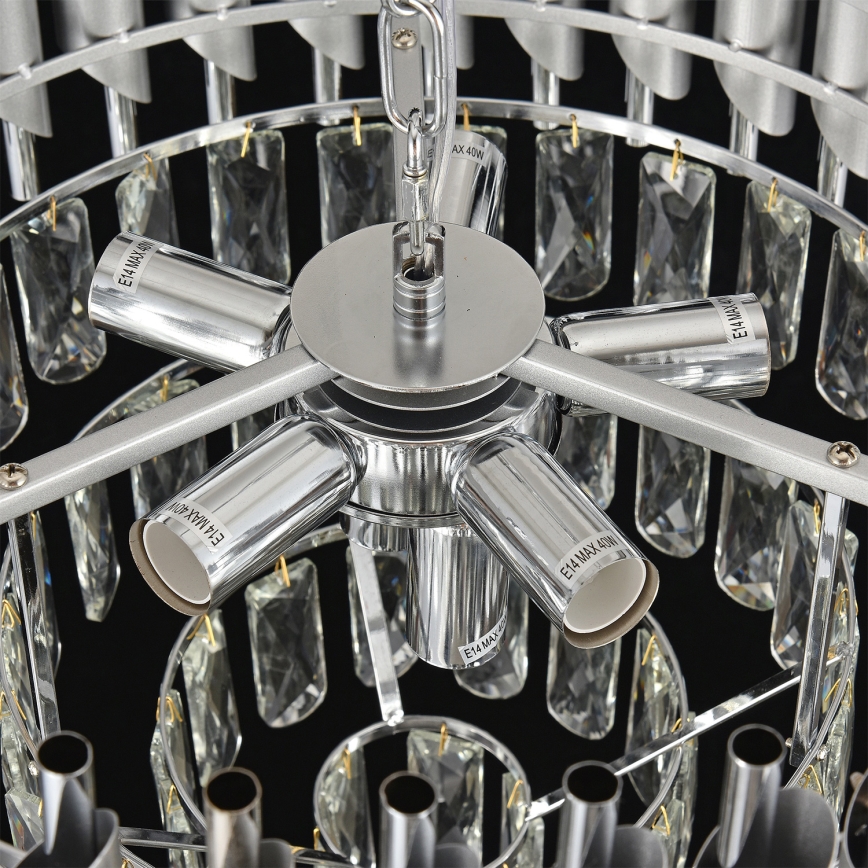 Brilagi - Plafonski luster ECLIPSE 7xE14/10W/230V Ø 48 cm u srebrnoj boji