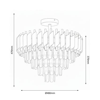 Brilagi - Plafonski luster ECLIPSE 7xE14/10W/230V Ø 48 cm u srebrnoj boji