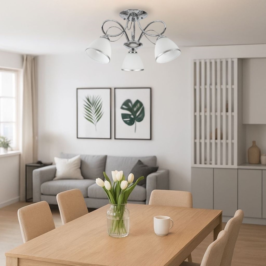 Brilagi - Plafonski luster FRED 3xE27/60W/230V Ø 59 cm sjajni krom