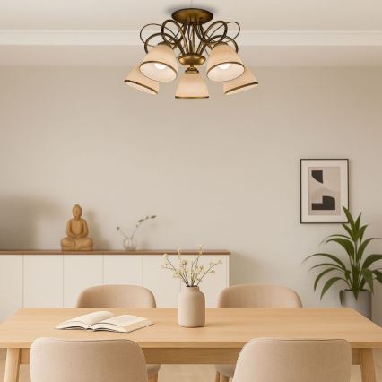 Brilagi - Plafonski luster FRED 5xE27/60W/230V Ø 59 cm zlatna