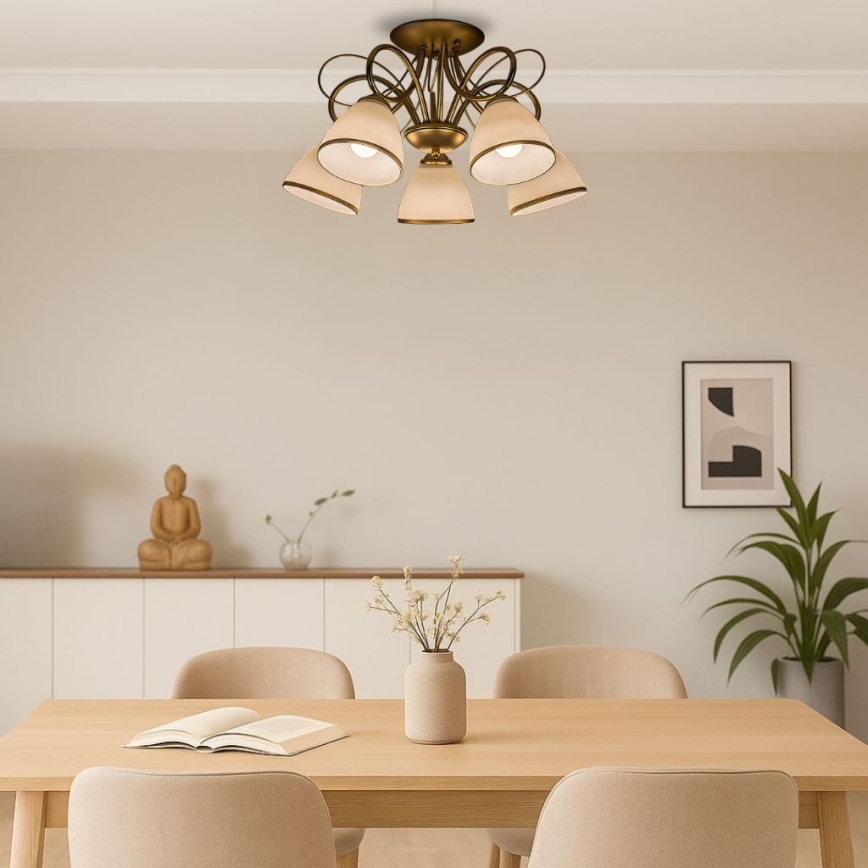 Brilagi - Plafonski luster FRED 5xE27/60W/230V Ø 59 cm zlatna