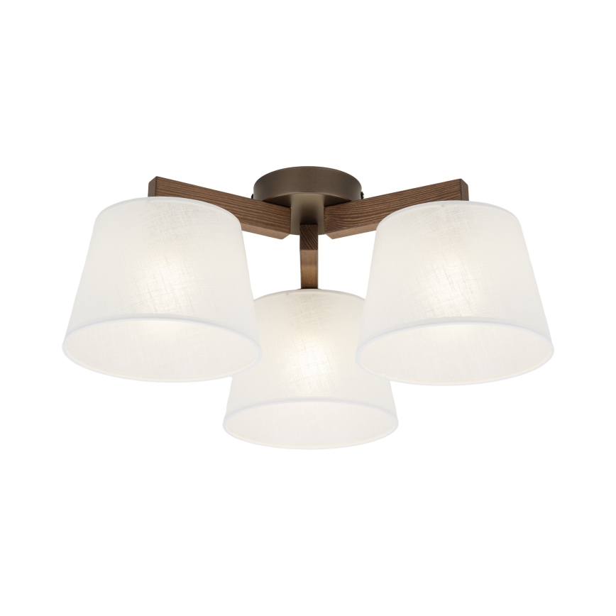 Brilagi - Plafonski luster LATTE 3xE27/15W/230V borovina/bijela