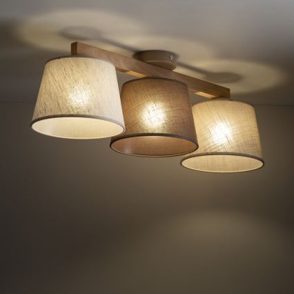 Brilagi - Plafonski luster LATTE 3xE27/60W/230V borovina/kombinacija