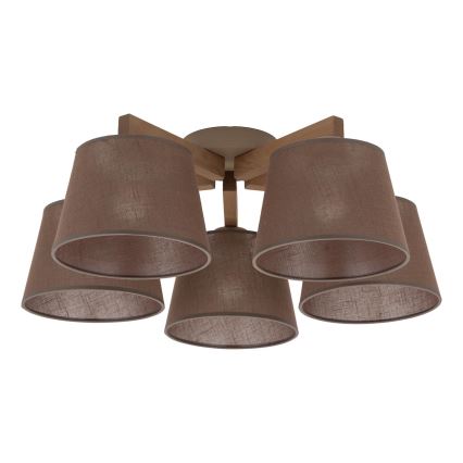 Brilagi - Plafonski luster LATTE SABIA 5xE27/15W/230V borovina/smeđa