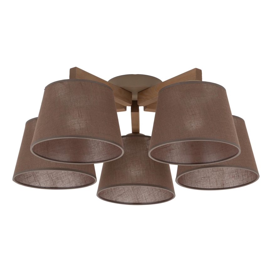 Brilagi - Plafonski luster LATTE SABIA 5xE27/15W/230V borovina/smeđa