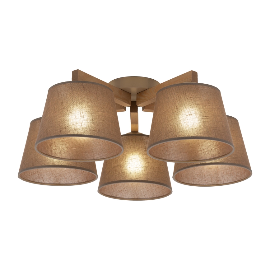 Brilagi - Plafonski luster LATTE SABIA 5xE27/15W/230V borovina/smeđa