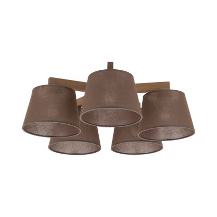 Brilagi - Plafonski luster LATTE SABIA 5xE27/15W/230V borovina/smeđa
