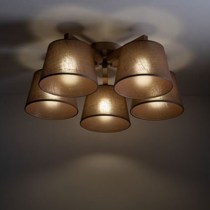 Brilagi - Plafonski luster LATTE SABIA 5xE27/60W/230V borovina/smeđa