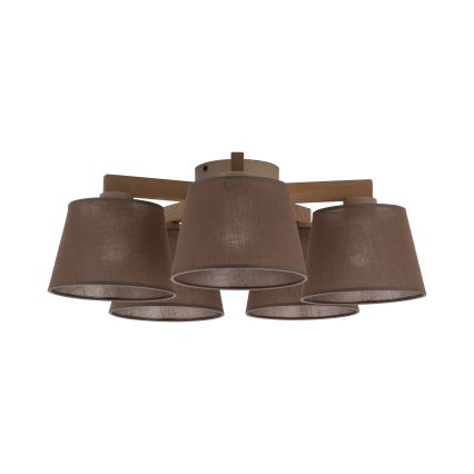 Brilagi - Plafonski luster LATTE SABIA 5xE27/60W/230V borovina/smeđa