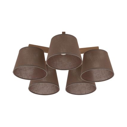 Brilagi - Plafonski luster LATTE SABIA 5xE27/60W/230V borovina/smeđa