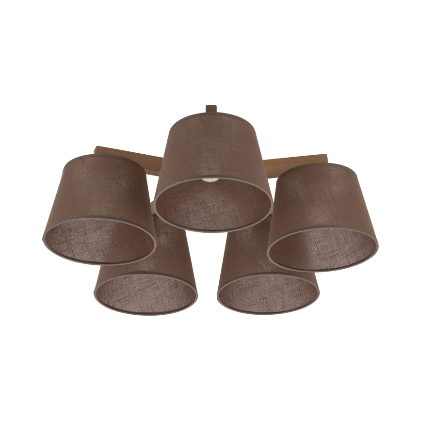 Brilagi - Plafonski luster LATTE SABIA 5xE27/60W/230V borovina/smeđa