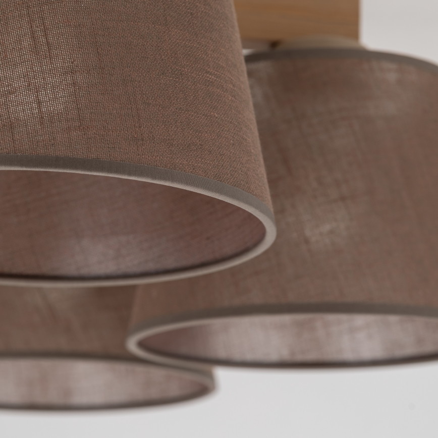 Brilagi - Plafonski luster LATTE SABIA 5xE27/60W/230V borovina/smeđa