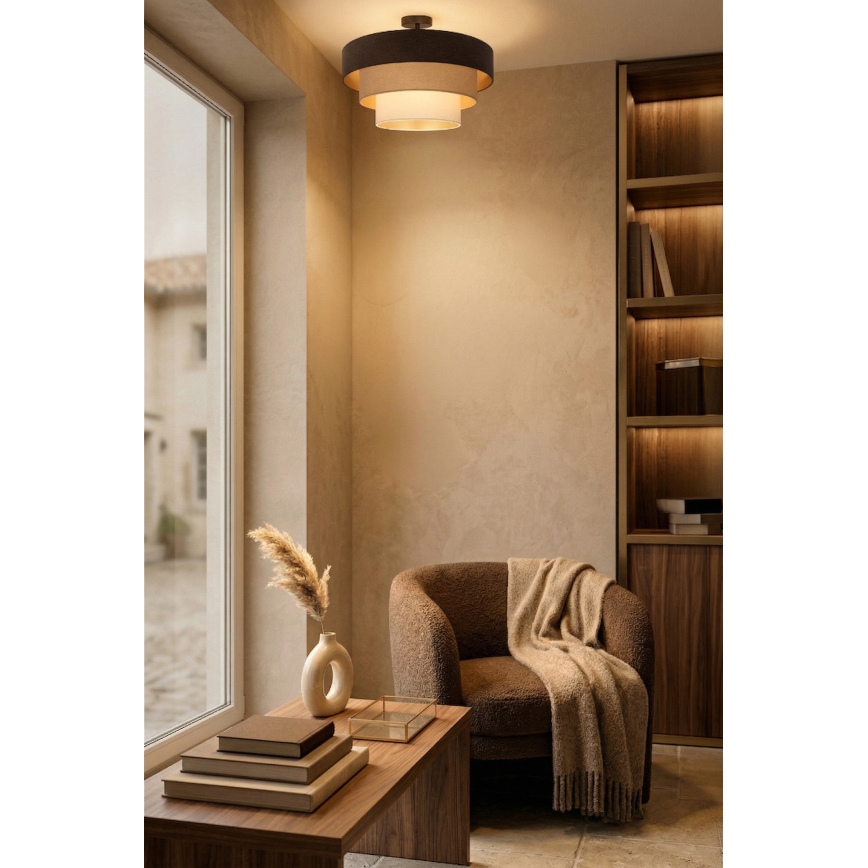 Brilagi - Plafonski luster LUNETA 1xE27/60W/230V Ø 40 cm smeđa/bež/krem