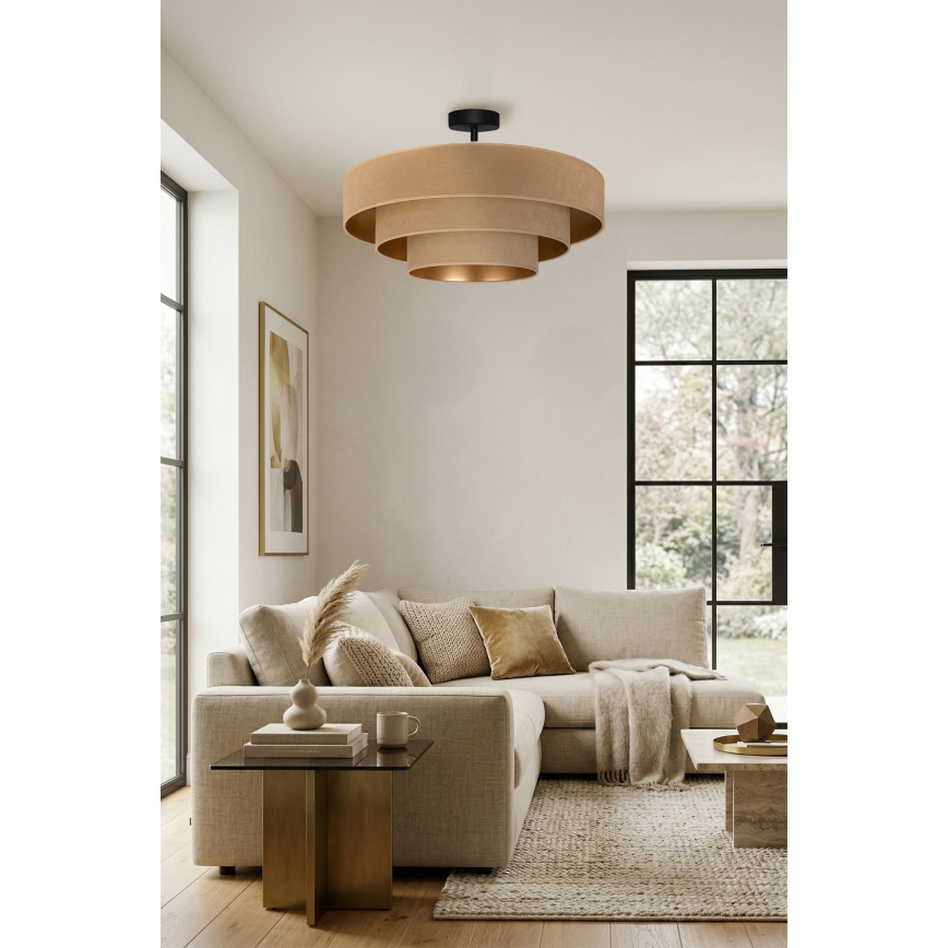 Brilagi - Plafonski luster LUNETA 3xE27/60W/230V Ø 80 cm bež/zlatna
