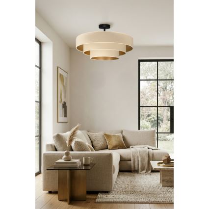 Brilagi - Plafonski luster LUNETA 3xE27/60W/230V Ø 80 cm krem/zlatna