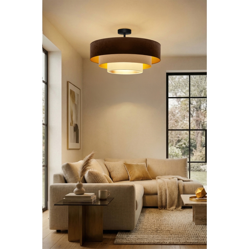 Brilagi - Plafonski luster LUNETA 3xE27/60W/230V Ø 80 cm smeđa/bež/krem