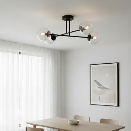 Brilagi - Plafonski luster MALIVA 4xE14/15W/230V crni/prozirni