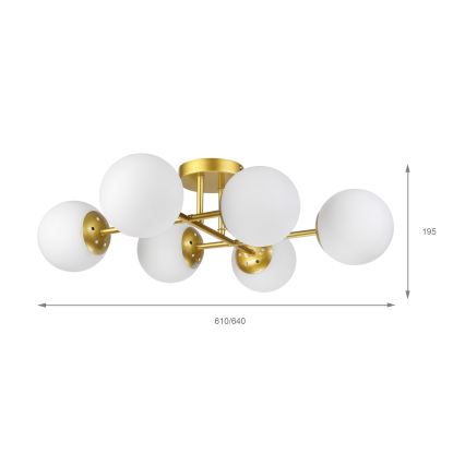 Brilagi - Plafonski luster MALONY 6xE14/20W/230V zlatni