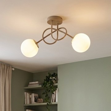 Brilagi - Plafonski luster MILO ECRU 2xE27/60W/230V bež/zlatna