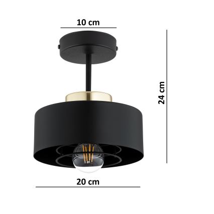 BRILAGI - Plafonski luster SPRING 1xE27/60W/230V promjer 20 cm crna/zlatna