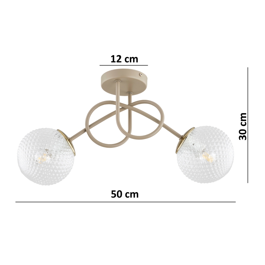 Brilagi - Plafonski luster STELLA 2xE27/60W/230V bež/zlatna