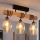 Brilagi - Plafonski luster WOOD GLASS 3xE27/60W/230V borovina/crna/dimljeno bež