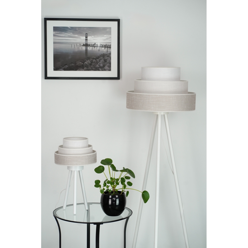 Brilagi - Podna lampa ALASKA LUNETA 1xE27/15W/230V siva/krem