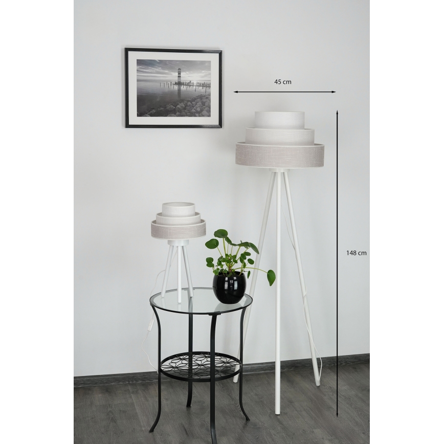 Brilagi - Podna lampa ALASKA LUNETA 1xE27/15W/230V siva/krem