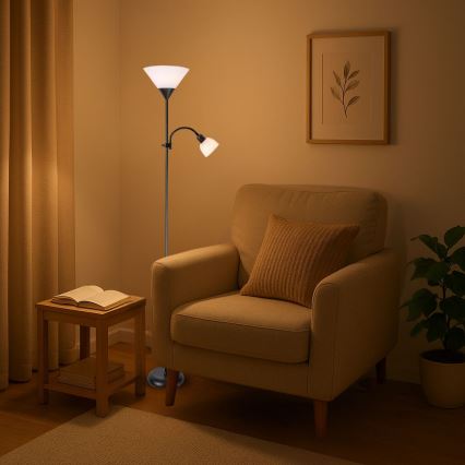 Brilagi - Podna lampa ARIANA 1xE27/100W/230V + 1xE14/25W crna