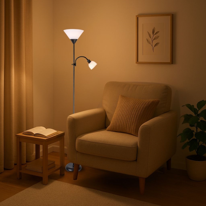 Brilagi - Podna lampa ARIANA 1xE27/100W/230V + 1xE14/25W crna