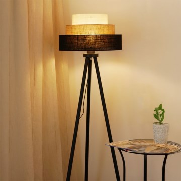 Brilagi - Podna lampa ASPEN LUNETA 1xE27/15W/230V crna/bež/krem