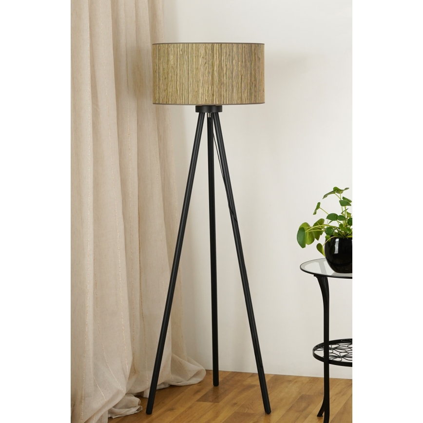 Brilagi - Podna lampa BOSTON ROLLER 1xE27/15W/230V slama smeđa/zlatna