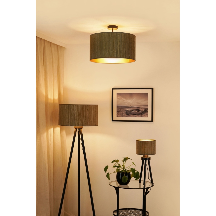 Brilagi - Podna lampa BOSTON ROLLER 1xE27/15W/230V slama smeđa/zlatna