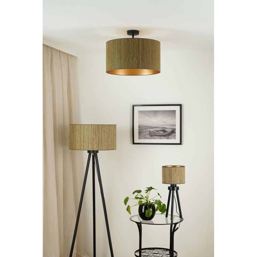 Brilagi - Podna lampa BOSTON ROLLER 1xE27/15W/230V slama smeđa/zlatna