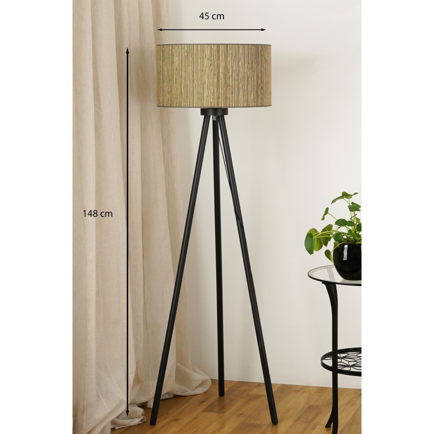 Brilagi - Podna lampa BOSTON ROLLER 1xE27/15W/230V slama smeđa/zlatna