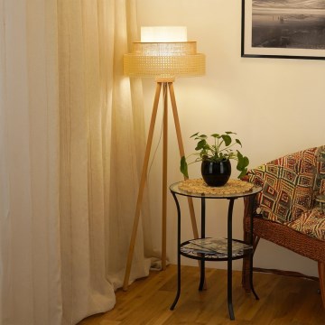 Brilagi - Podna lampa CEDAR LUNETA 1xE27/15W/230V bež/smeđa/krem