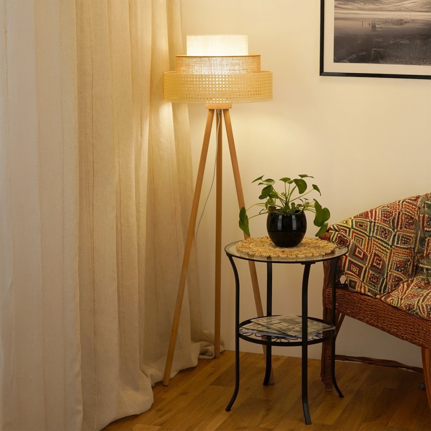 Brilagi - Podna lampa CEDAR LUNETA 1xE27/15W/230V bež/smeđa/krem