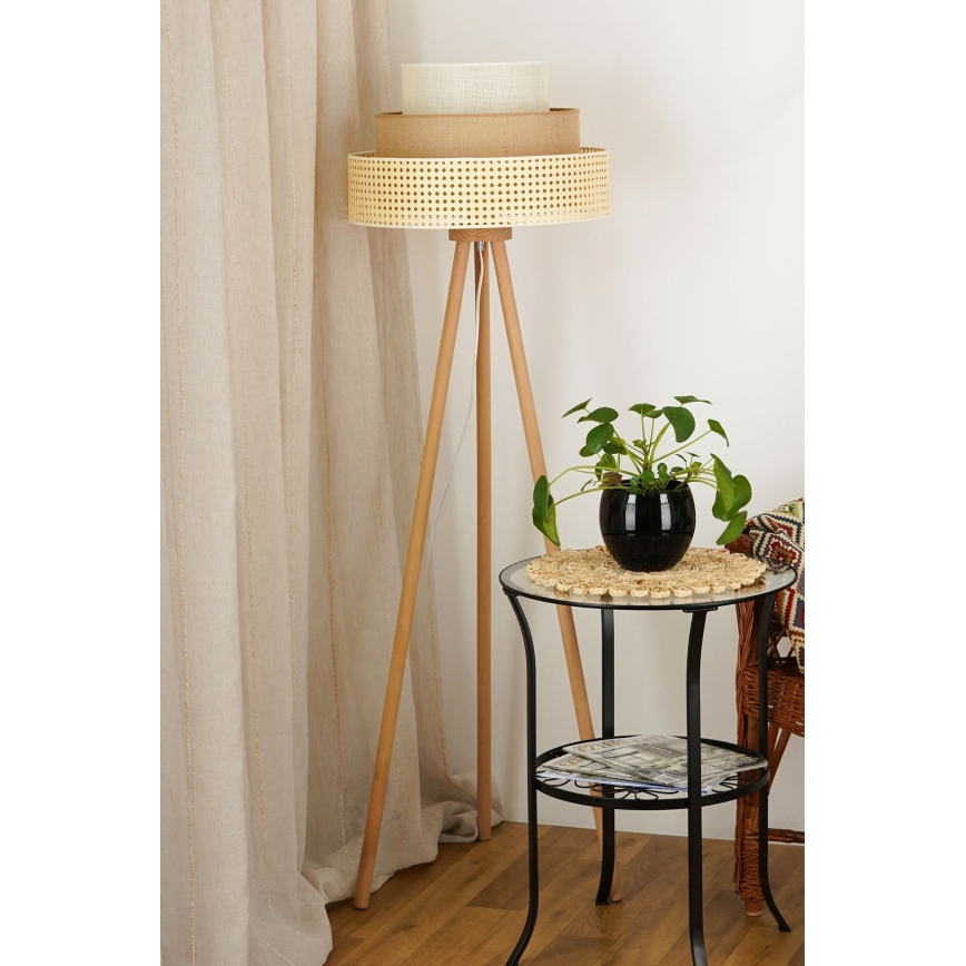 Brilagi - Podna lampa CEDAR LUNETA 1xE27/15W/230V bež/smeđa/krem