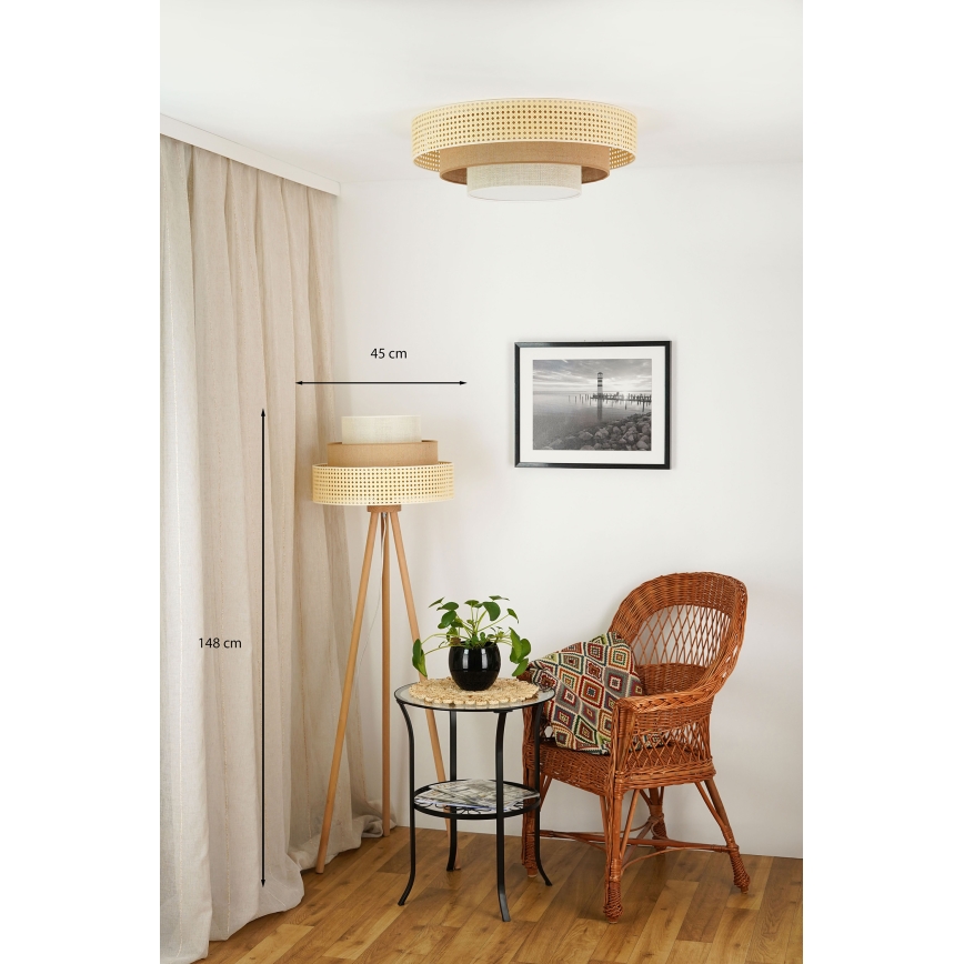 Brilagi - Podna lampa CEDAR LUNETA 1xE27/15W/230V bež/smeđa/krem