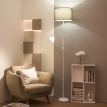 Brilagi - Podna lampa CERIA 1xE27/100W/230V + 1xE14/25W bijela/smeđa