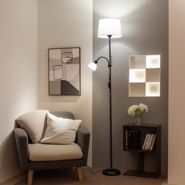 Brilagi - Podna lampa CERIA 1xE27/100W/230V + 1xE14/25W crna/bijela