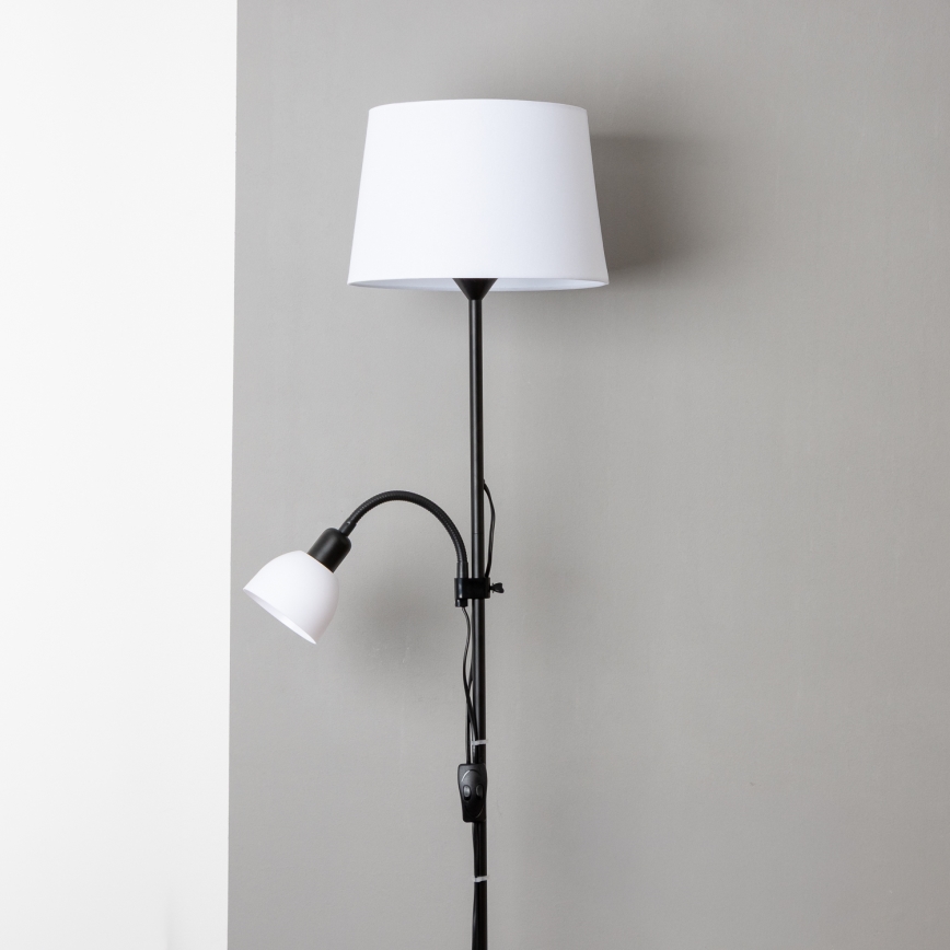 Brilagi - Podna lampa CERIA 1xE27/100W/230V + 1xE14/25W crna/bijela
