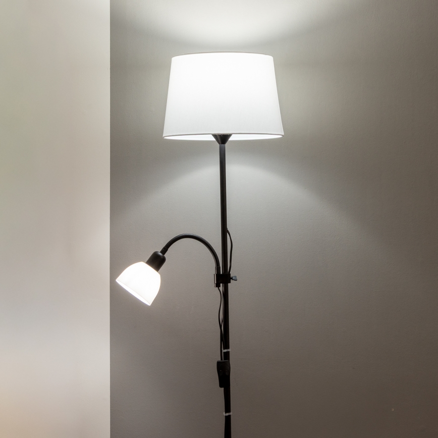 Brilagi - Podna lampa CERIA 1xE27/100W/230V + 1xE14/25W crna/bijela