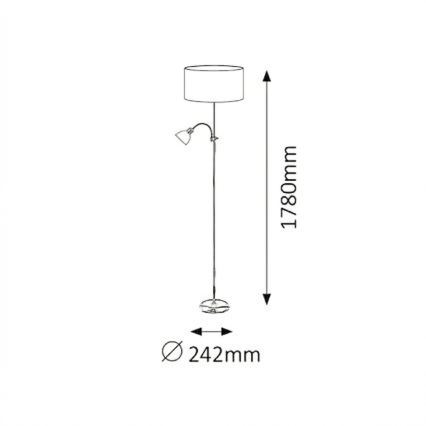 Brilagi - Podna lampa CERIA 1xE27/100W/230V + 1xE14/25W crna/bijela
