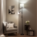 Brilagi - Podna lampa CERIA 1xE27/100W/230V + 1xE14/25W crna/siva