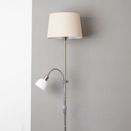Brilagi - Podna lampa CERIA 1xE27/100W/230V + 1xE14/25W matni krom/bež