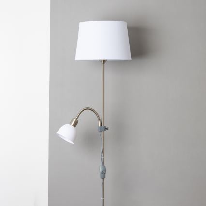 Brilagi - Podna lampa CERIA 1xE27/100W/230V + 1xE14/25W matni krom/bijela