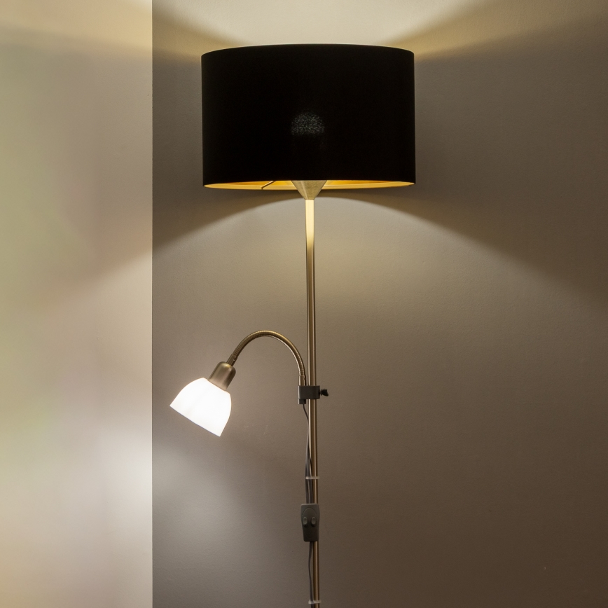 Brilagi - Podna lampa CERIA 1xE27/100W/230V + 1xE14/25W matni krom/crna