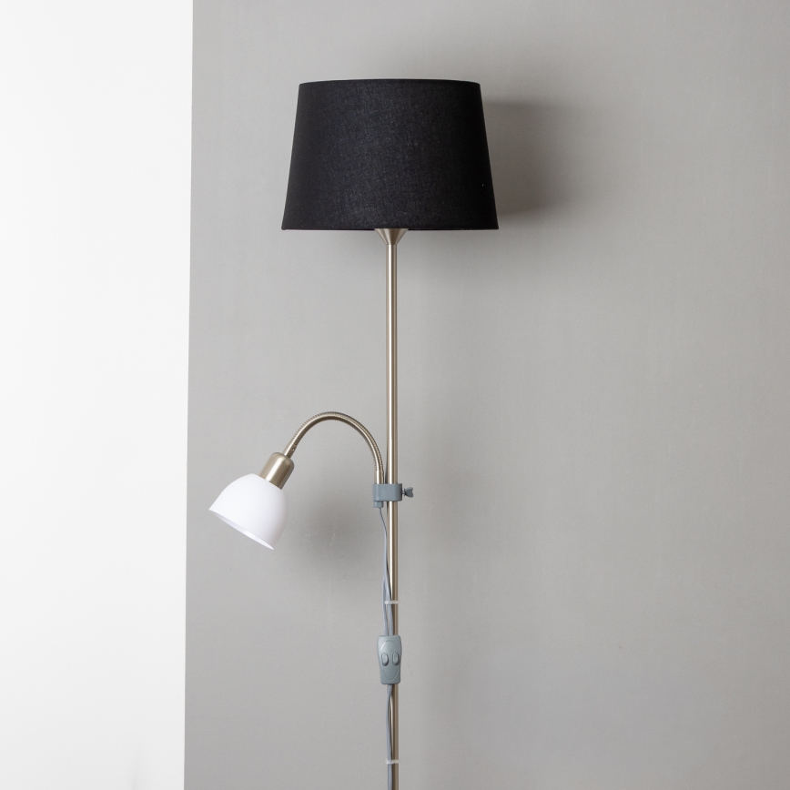 Brilagi - Podna lampa CERIA 1xE27/100W/230V + 1xE14/25W matni krom/crna