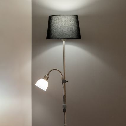 Brilagi - Podna lampa CERIA 1xE27/100W/230V + 1xE14/25W matni krom/crna